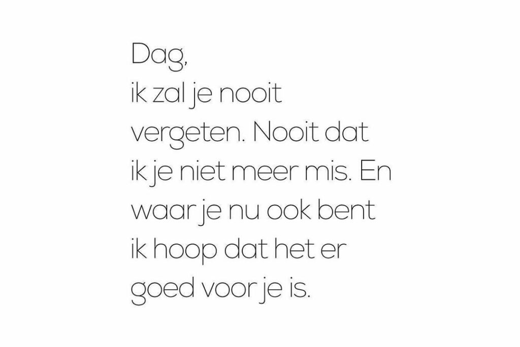 Dag vriend, goede reis naar Hem